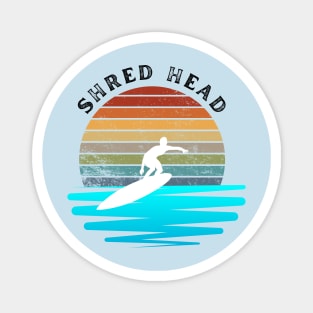 Retro Sunset With Surfer Riding The Wave Magnet